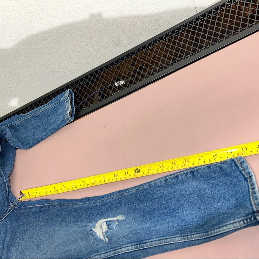 Gap Girls Blue Pencil Slim Ankle High Rise Jeans Size‎ 8 Adjustable Waist Ripped